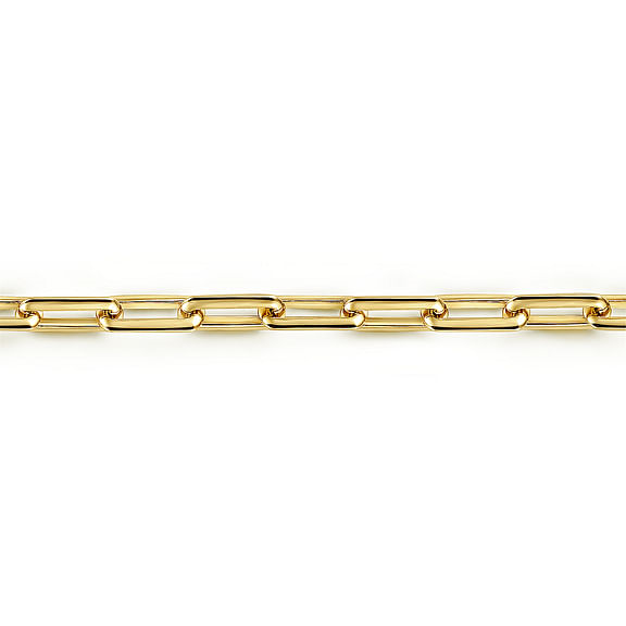 14K Yellow Gold Men's Elongated Chain Bracelet