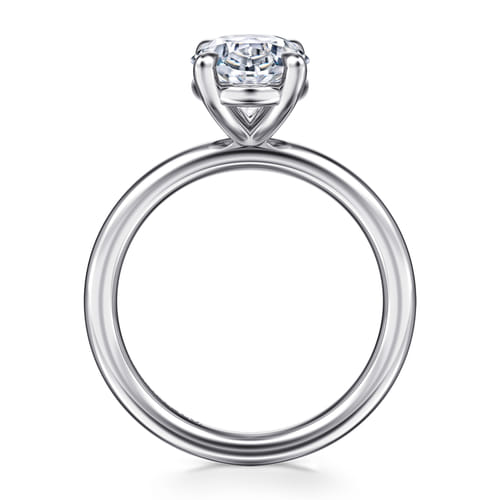 14K White Gold Diamond Engagement Ring Mounting – Classic Collection (11.5 x 7.5MM Head, 5.03 CT CZ)