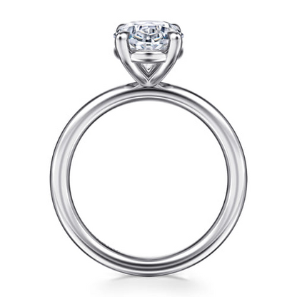 14K White Gold Diamond Engagement Ring Mounting – Classic Collection (11.5 x 7.5MM Head, 5.03 CT CZ)
