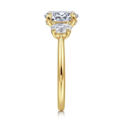 14K Yellow Gold Lab Grown Diamond Engagement Ring – Classic Collection (.65 CTW Side Stones)