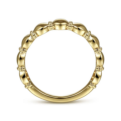 14K Yellow Gold Round Station Stackable Ring