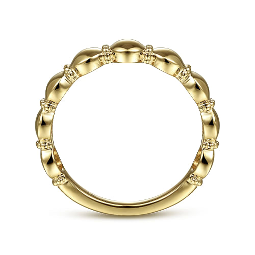 14K Yellow Gold Round Station Stackable Ring