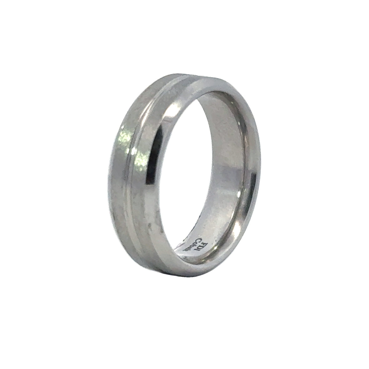 Grooved Cobalt 7mm Wedding Band