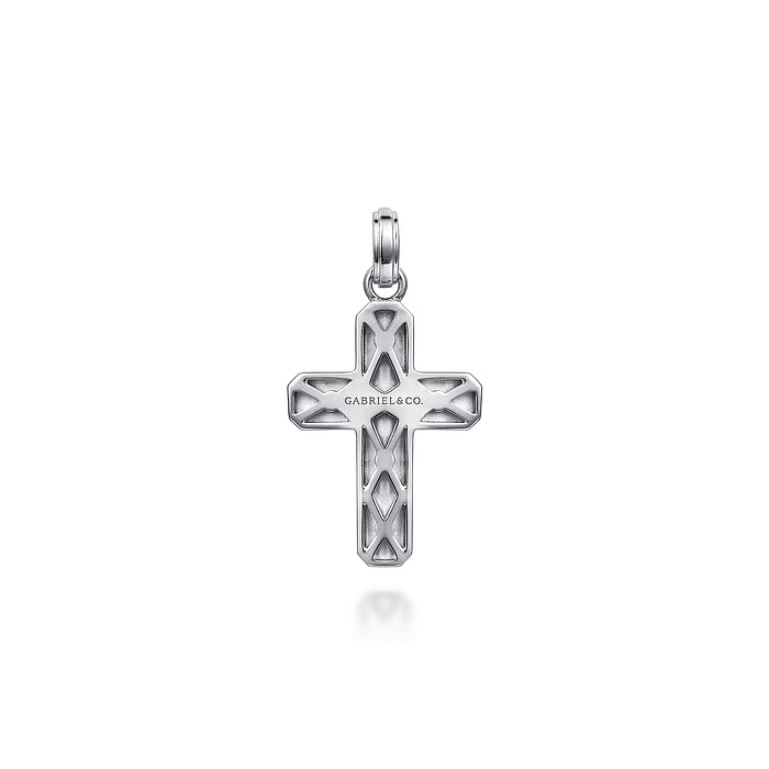 925 Sterling Silver Brushed Cross Pendant