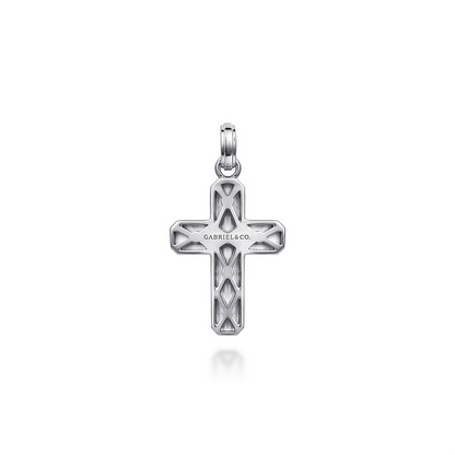 925 Sterling Silver Brushed Cross Pendant