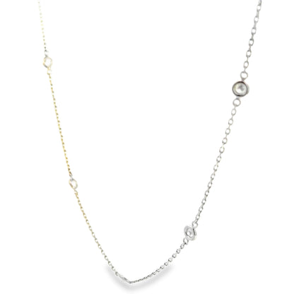 14K White Gold Diamonds by the Yard Necklace