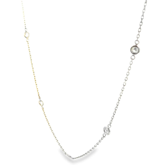 14K White Gold Diamonds by the Yard Necklace