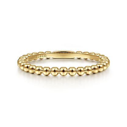 14K Yellow Gold Bujukan Beaded Stackable Ring