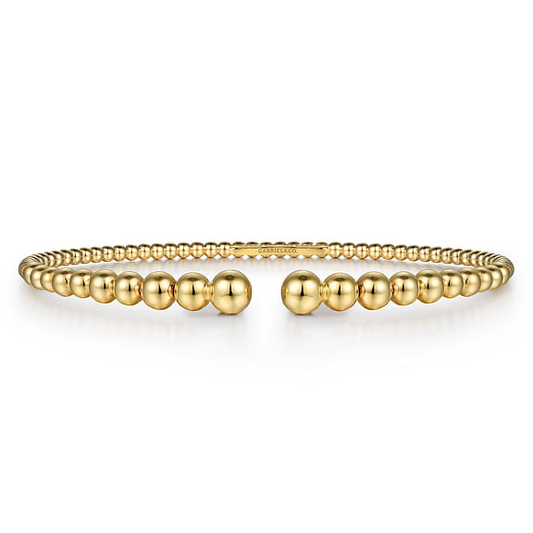 14K Yellow Gold Bujukan Top Open Bangle