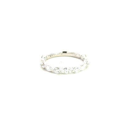14K White Gold Diamond Wedding Band - 0.81 Carats