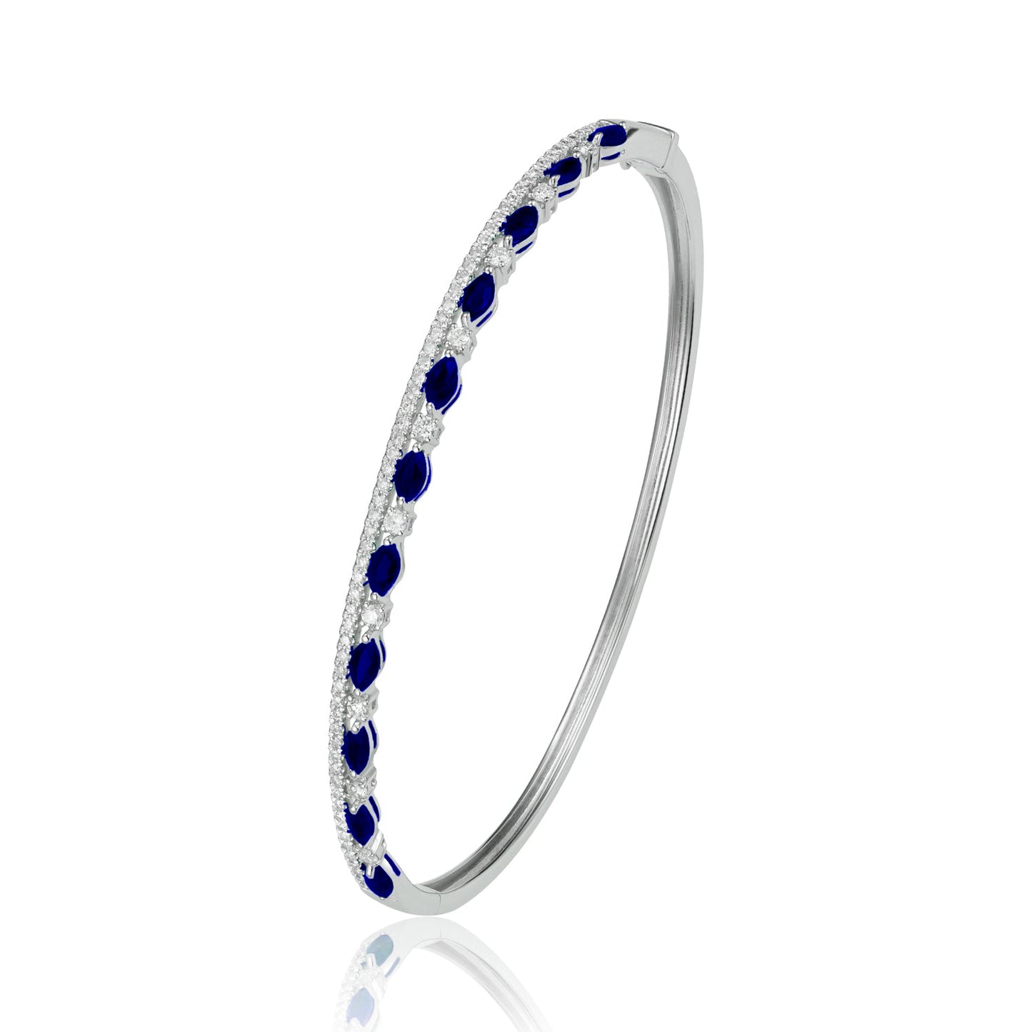 Luvente | Sapphire & Diamond Bangle Bracelet
