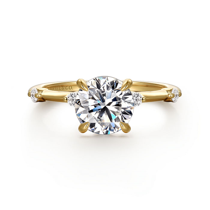 Frances - 14K Yellow Gold Round Diamond Engagement Ring