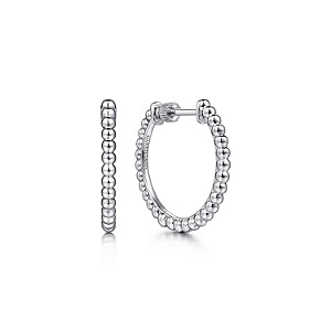 925 Sterling Silver Bujukan 20mm Classic Hoop Earrings