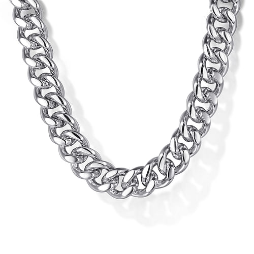 925 Sterling Silver Solid Mens Diamond Cut Cuban Link Chain Necklace