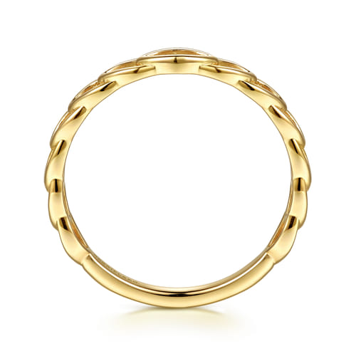14K Yellow Gold Marquise Shape Stackable Ring