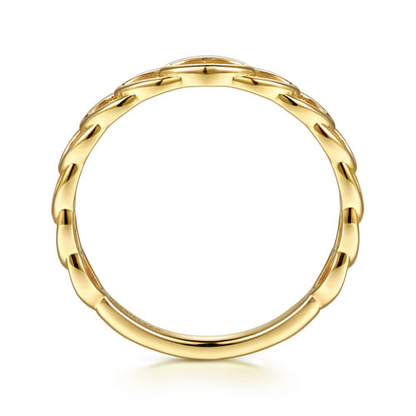 14K Yellow Gold Marquise Shape Stackable Ring