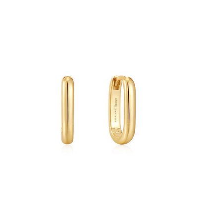 Gold Oval Hoop Earrings