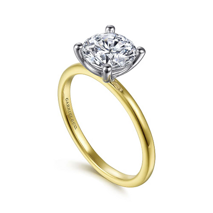 Evelina - 14K White-Yellow Gold Diamond Engagement Ring