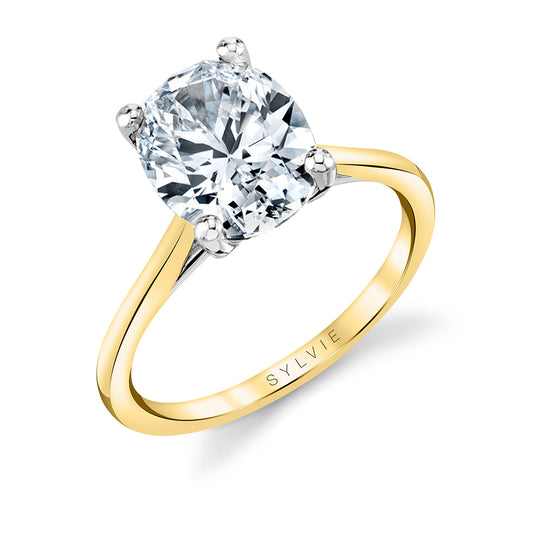 Sylvie | Amber Petal Prong Engagement Ring – Amber