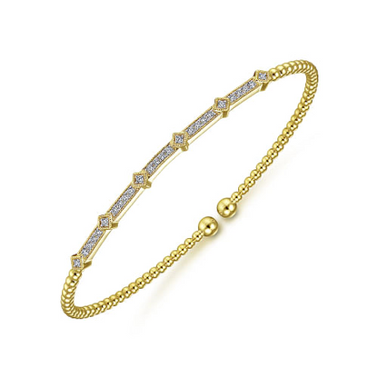 14K Yellow Gold Diamond Bangle