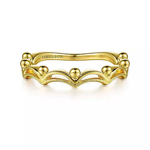 14K Yellow Gold Crown Bujukan Stackable Ring