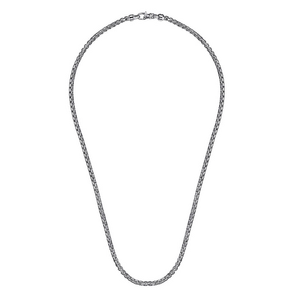 22" 4mm 925 Sterling Silver Solid Men's Round Box Chain Necklace