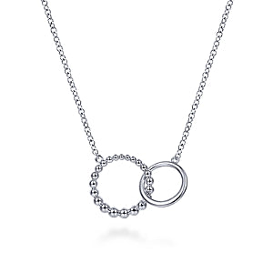 925 Sterling Silver Bujukan Double Circle Necklace