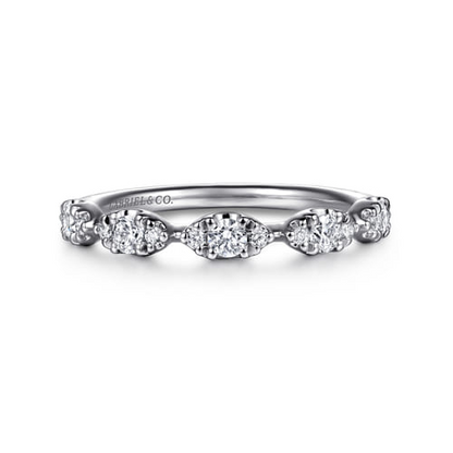 14K White Gold U-Setting Diamond Anniversary Band (.36 CTW)