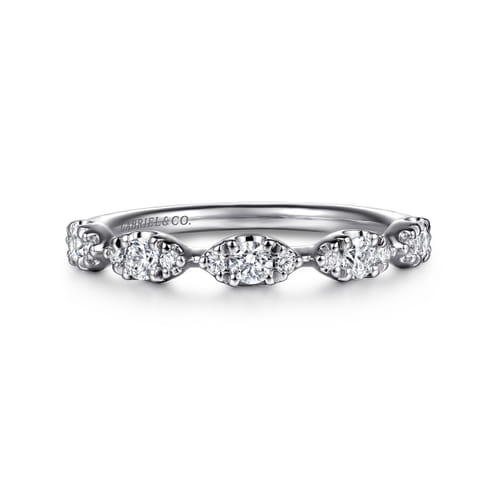 14K White Gold U-Setting Diamond Anniversary Band (.36 CTW)