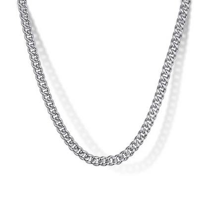 925 Sterling Silver Solid Men's Cuban Link Chain Necklace
