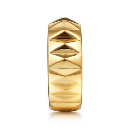 14K Yellow Gold Pyramid Bold Stackable Cigar Band – Kaslique Collection