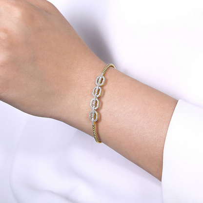 14K Yellow Gold Bujukan Diamond Linked Bangle