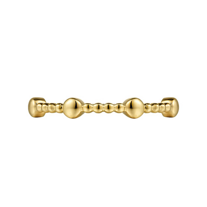 14K Yellow Gold Bujukan Ball Station Stackable Ring