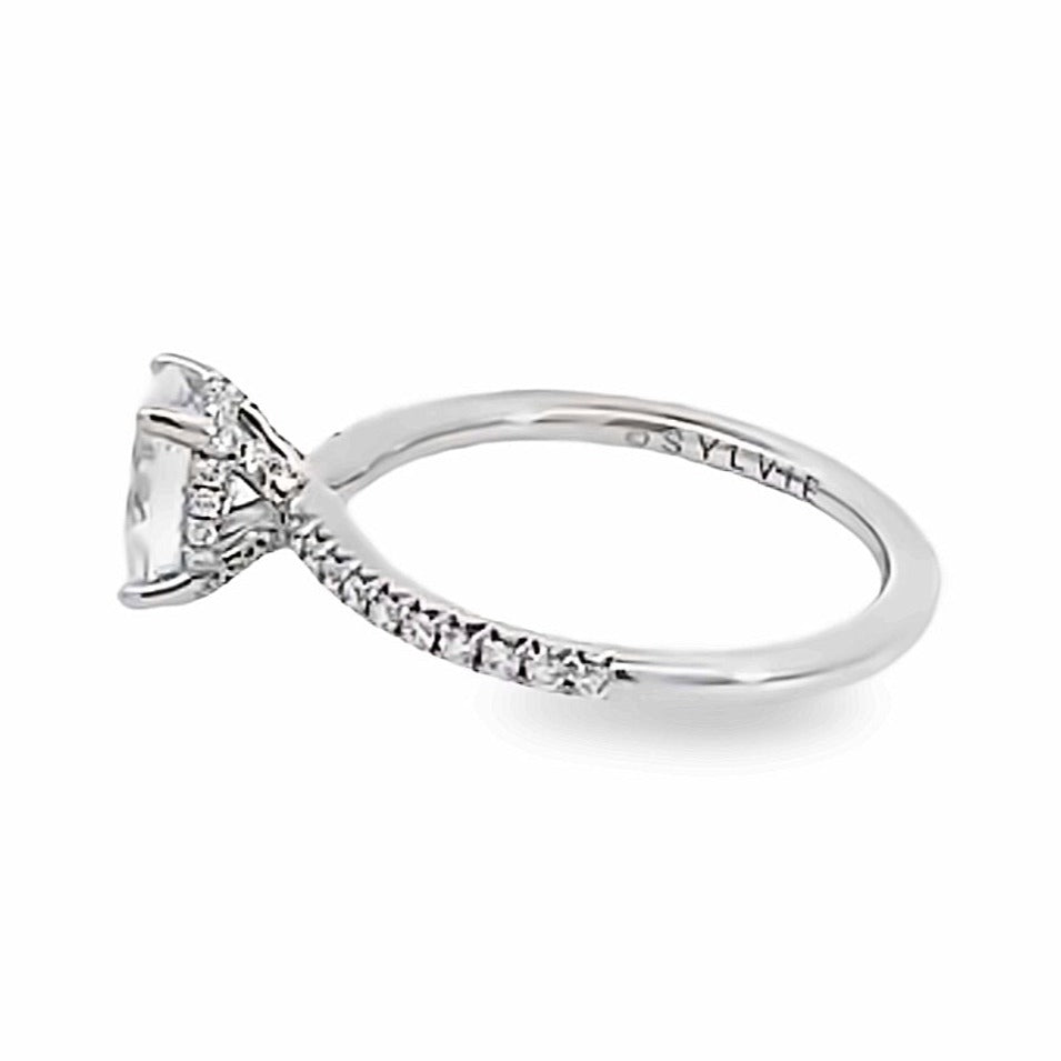 14K White Gold Oval Cut Diamond Engagement Ring