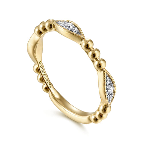 14K Yellow Gold Diamond Stackable Ring - 0.14 Carats