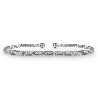 14K White Gold Diamond Bangle