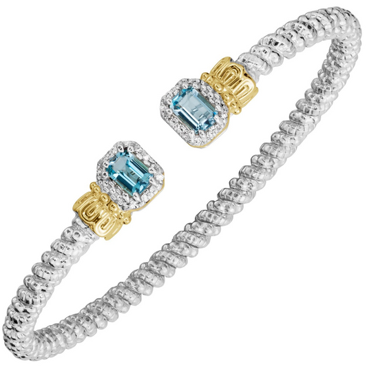 Vahan | Diamond and Blue Topaz Cuff