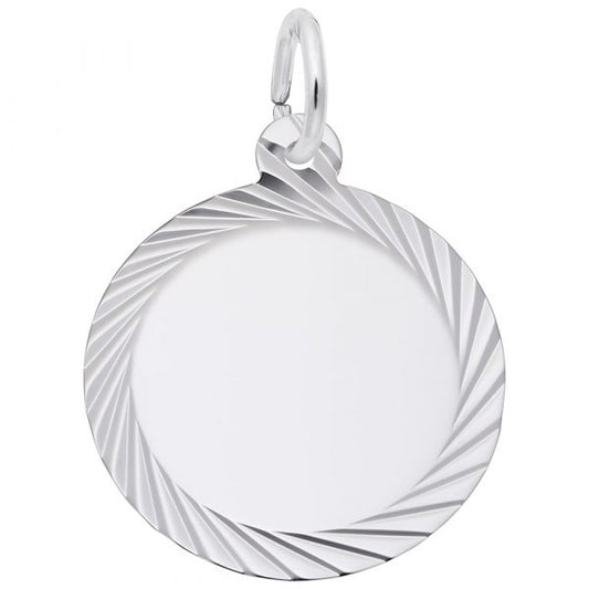 Small Diamond Faceted Disc Charm