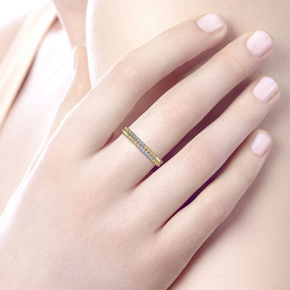 14K Yellow Gold Bujukan Diamond Stackable Ring