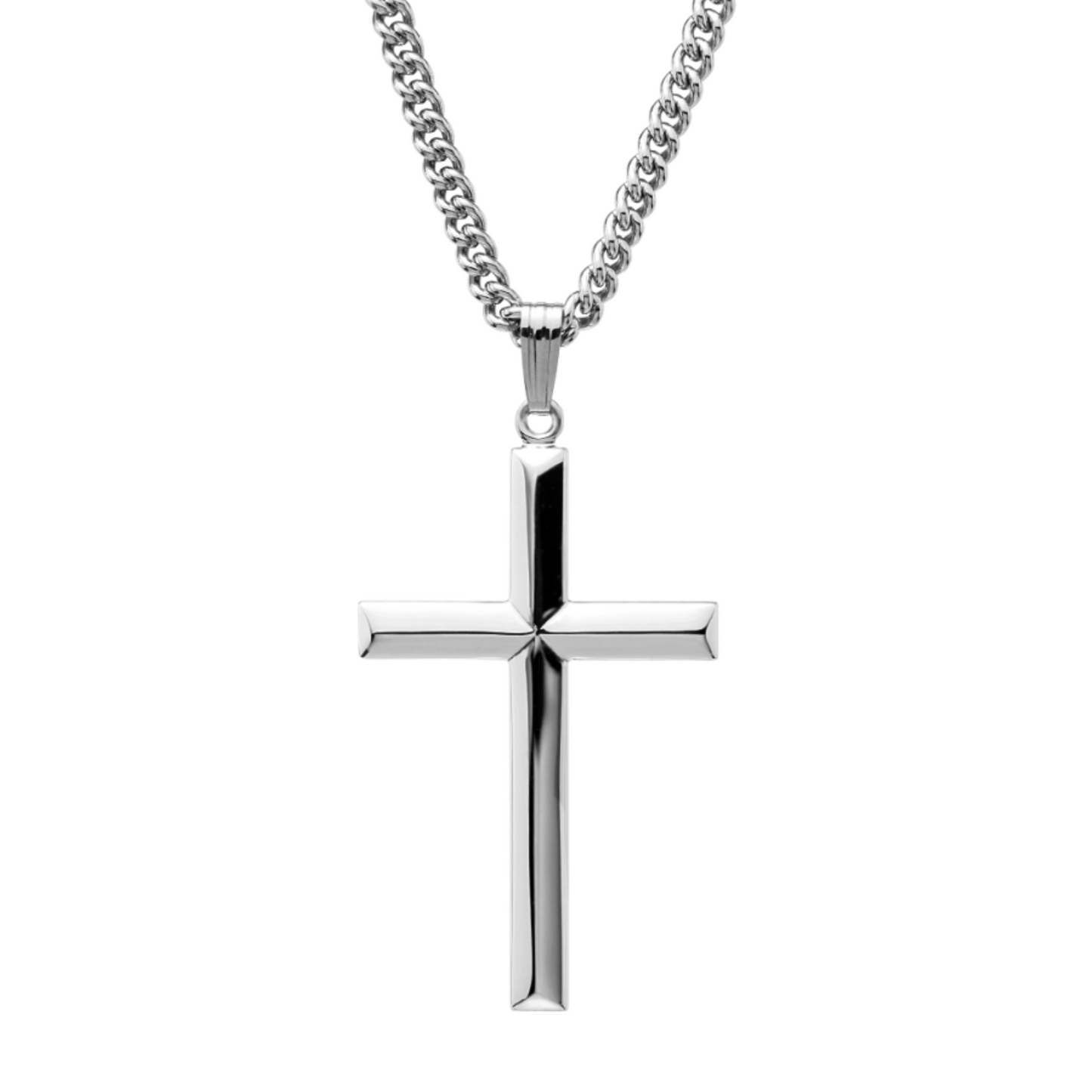 Beveled Sterling Silver Cross