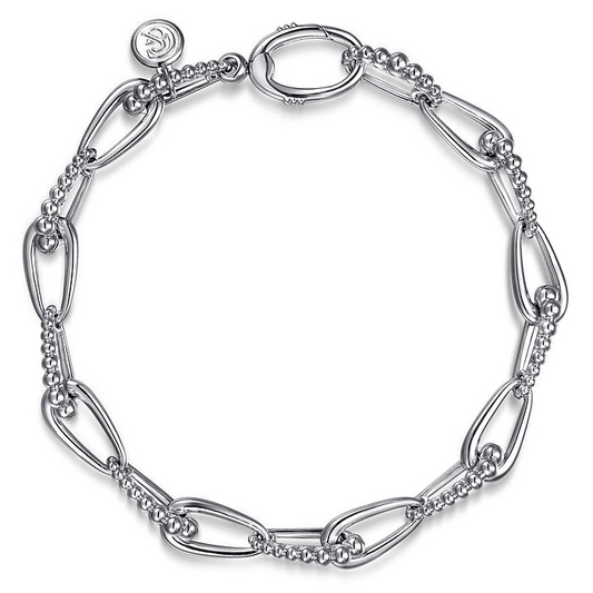 925 Sterling Silver Bujukan Link Chain Bracelet