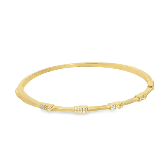 14K Yellow Gold Stackable Collection Diamond Bangle