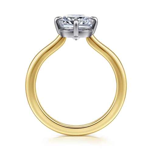 14K White and Yellow Gold Diamond Engagement Ring Setting – Contemporary Collection