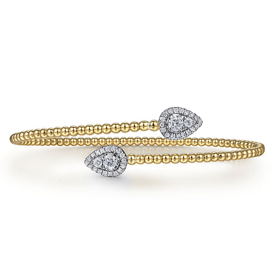 14K Yellow Gold Bujukan Diamond Bangle