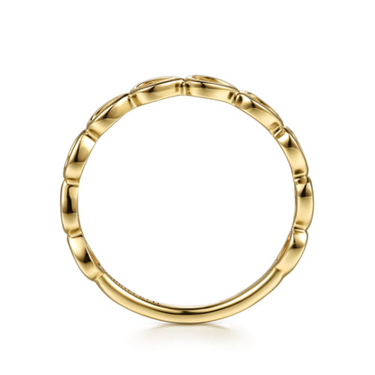 14K Yellow Gold Pear Shape Stackable Ring