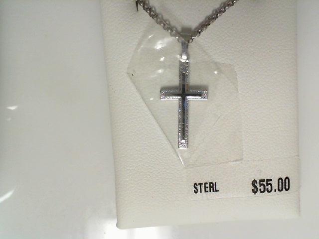 Marathon | Sterling Silver Embossed Cross Necklace
