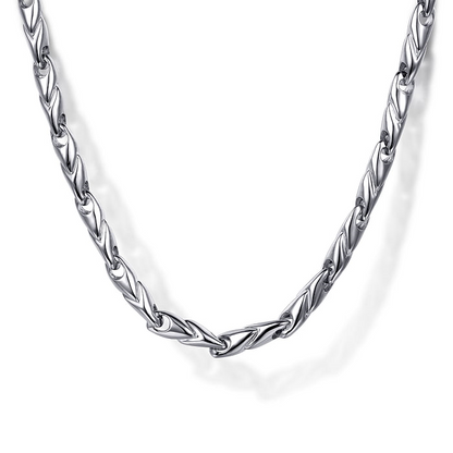 22" 925 Sterling Silver Hollow Men's Link Chain Necklace