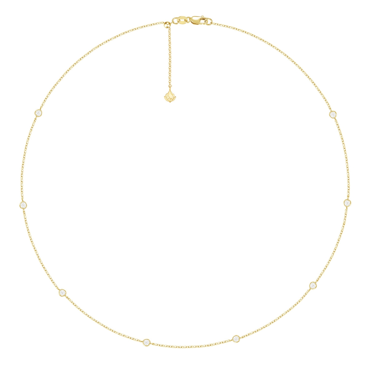 14K Two-Tone Diamond Bezel Chain