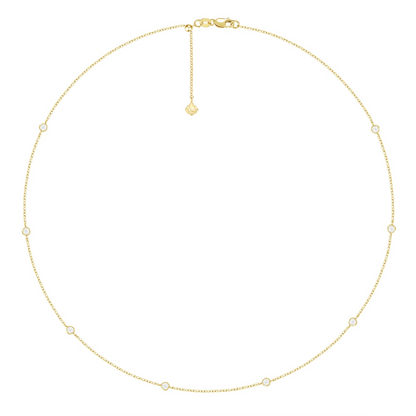 14K Two-Tone Diamond Bezel Chain