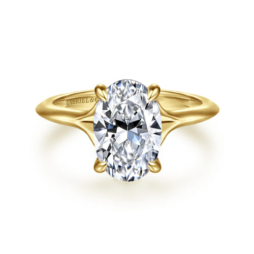 14K Yellow Gold Diamond Engagement Ring Mounting – Contemporary Collection (.07 CTW Accent Diamonds)